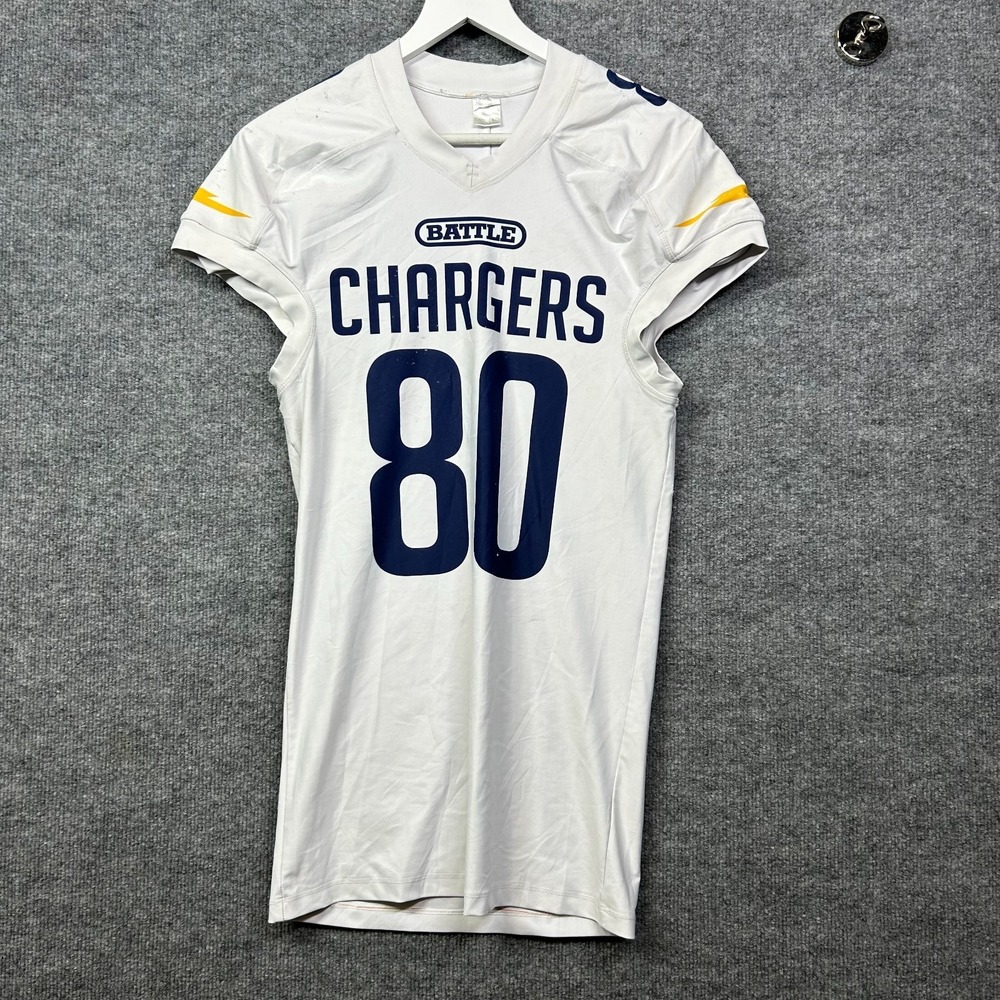 Battle Chargers #80 Kippes Football Jersey Men White Short Sleeve Sports - Large